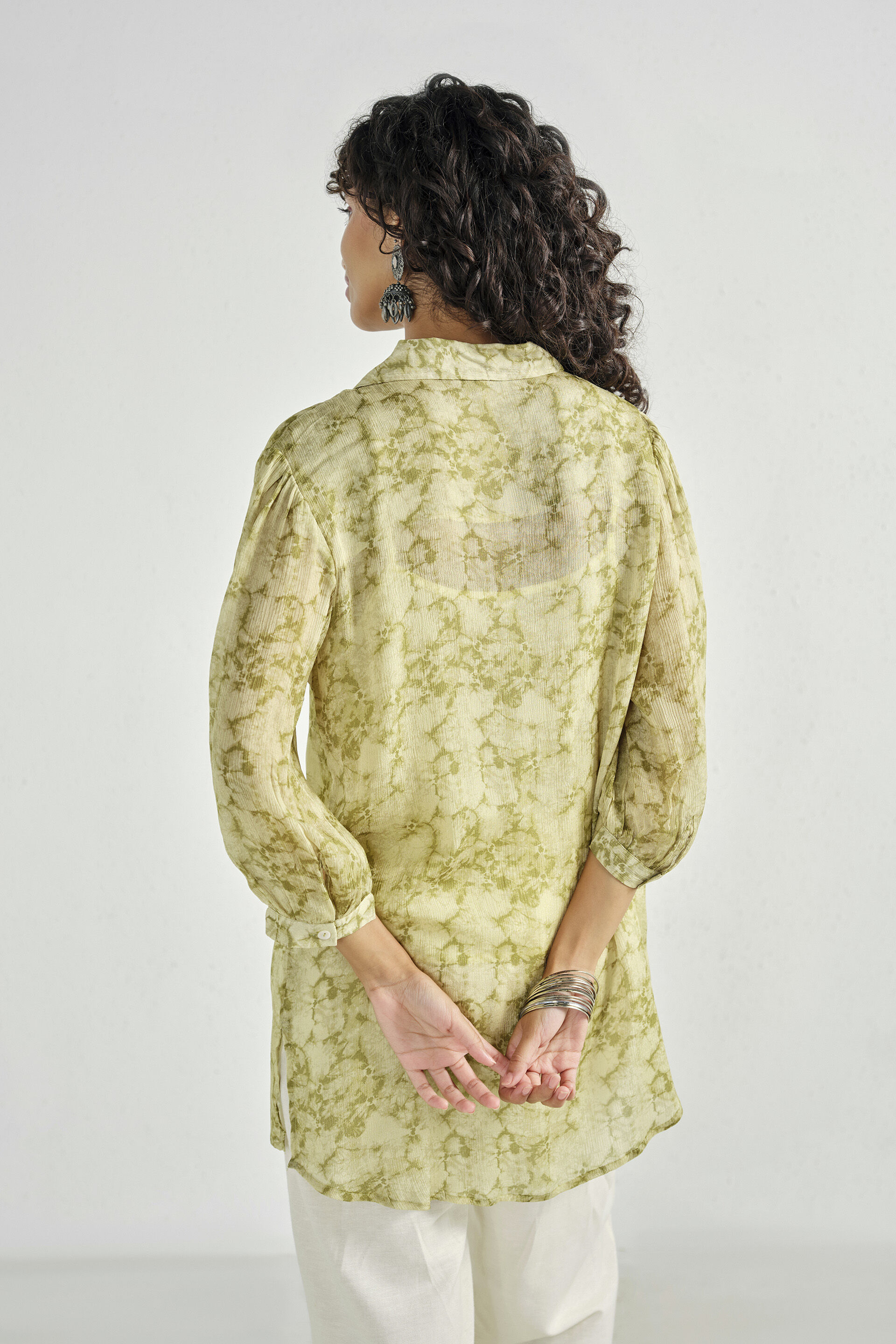 Tanvika Sage Shirt Tunic, Sage Green, image 5